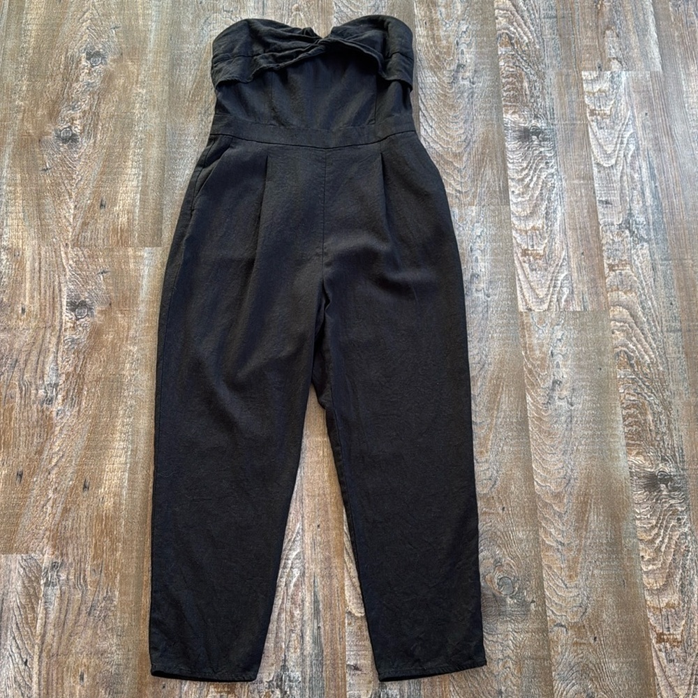 Dynamite | Linen Blend Strapless Jumpsuit